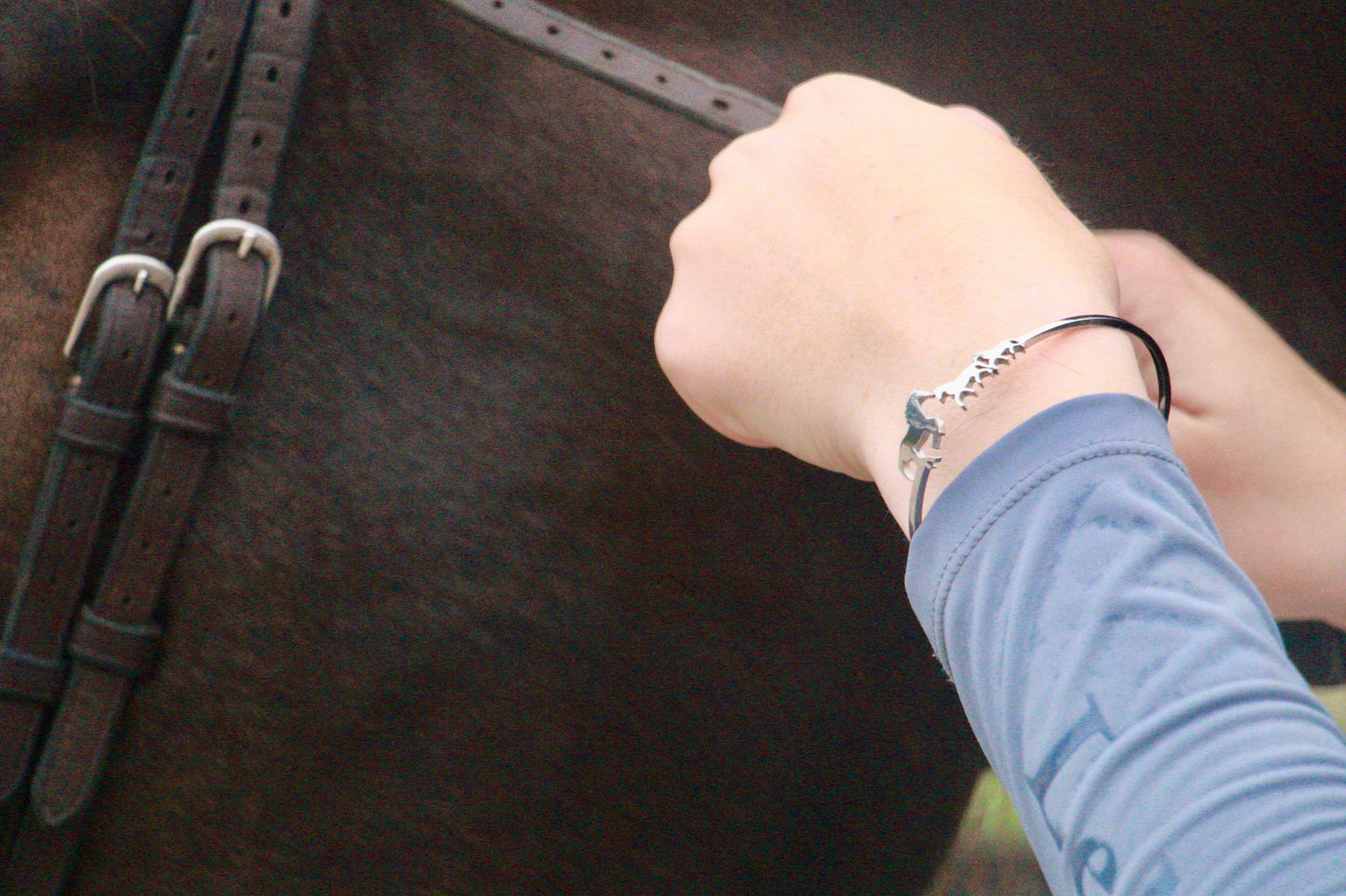 Silver Horse Bangle